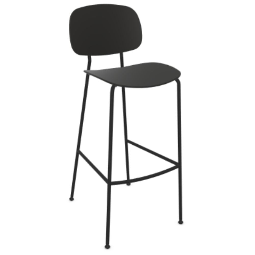 Banco bajo Infiniti Tondina Pop con asiento y respaldo de polipropileno y base de cuatro patas