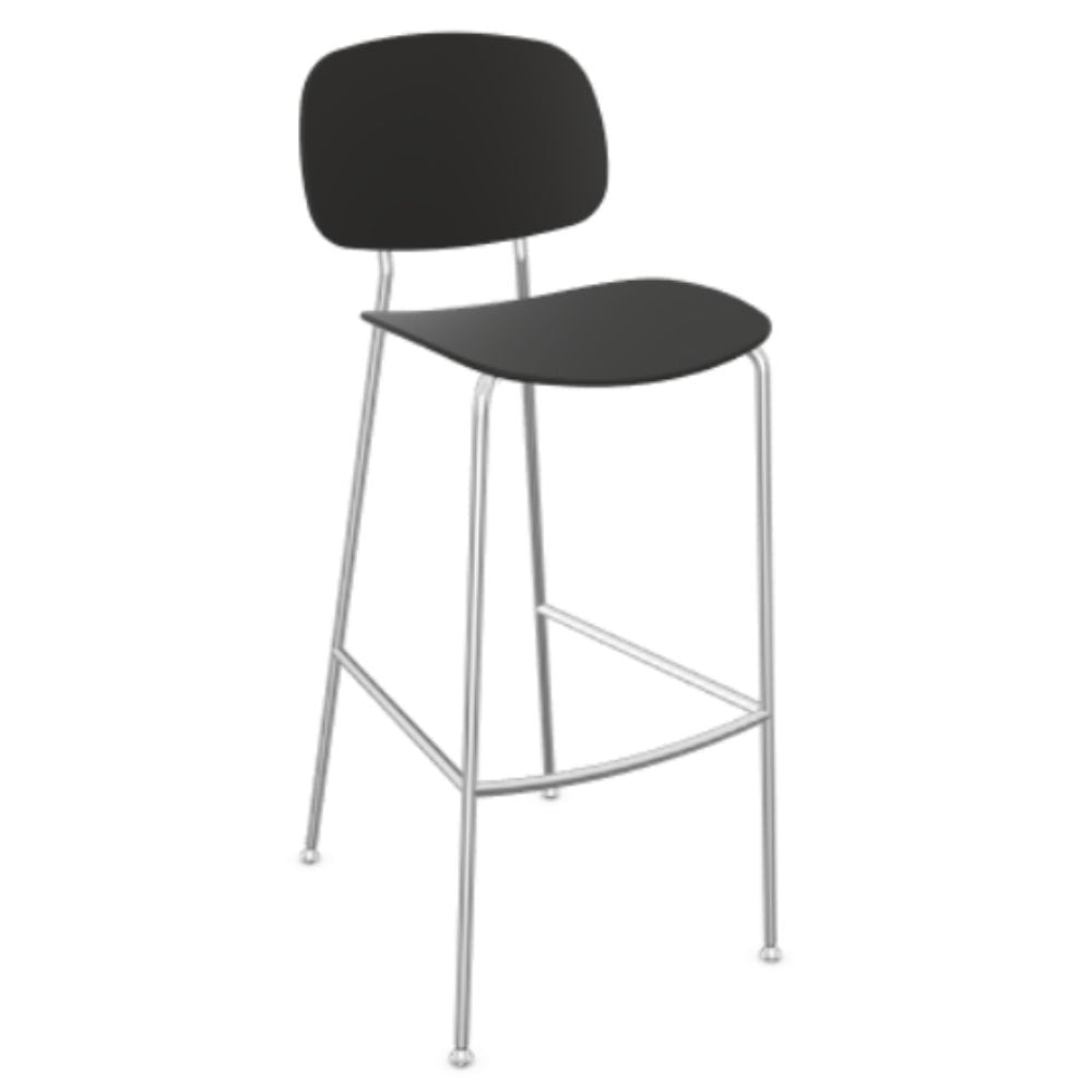 Banco bajo Infiniti Tondina Pop con asiento y respaldo de polipropileno y base de cuatro patas