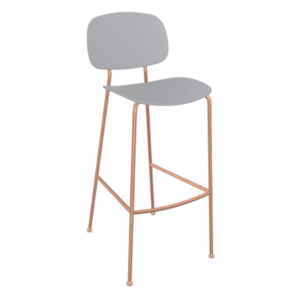 Banco bajo Infiniti Tondina Pop con asiento y respaldo de polipropileno y base de cuatro patas