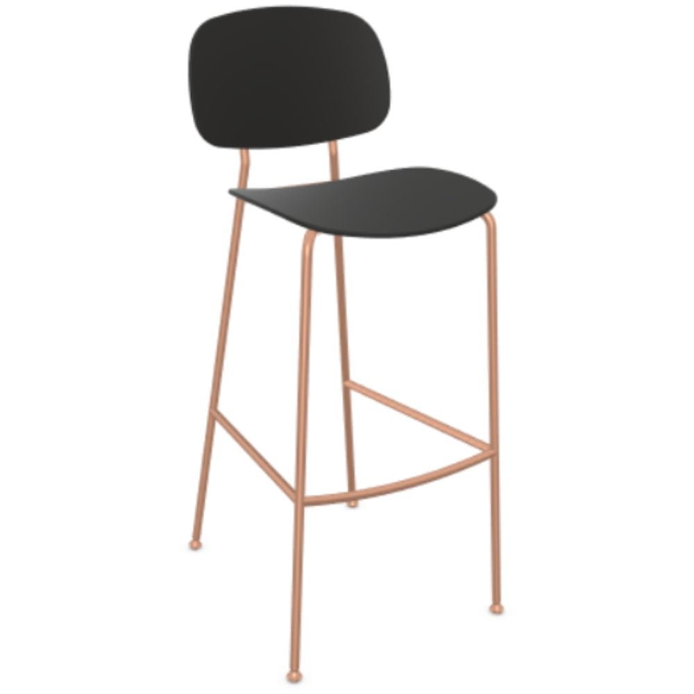 Banco bajo Infiniti Tondina Pop con asiento y respaldo de polipropileno y base de cuatro patas