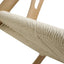 Banco bajo Kingstrong Micerino con asiento de cuerda trenzada natural y estructura de madera sólida
