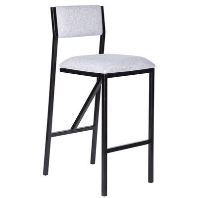 Banco comercial Albar AR-175 con asiento y respaldo tapizados y estructura metálica de tubo cuadrado.