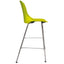 Banco alto Nogal Beat Quick OHV-47 ALTA con estructura de acero cromado, base de cuatro puntas y asiento de polipropileno
