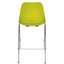 Banco alto Nogal Beat Quick OHV-47 ALTA con estructura de acero cromado, base de cuatro puntas y asiento de polipropileno