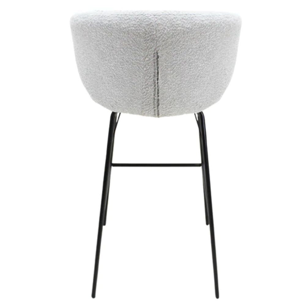 Banco alto Kingstrong Tucson con base metálica negra y asiento y respaldo tapizados de color