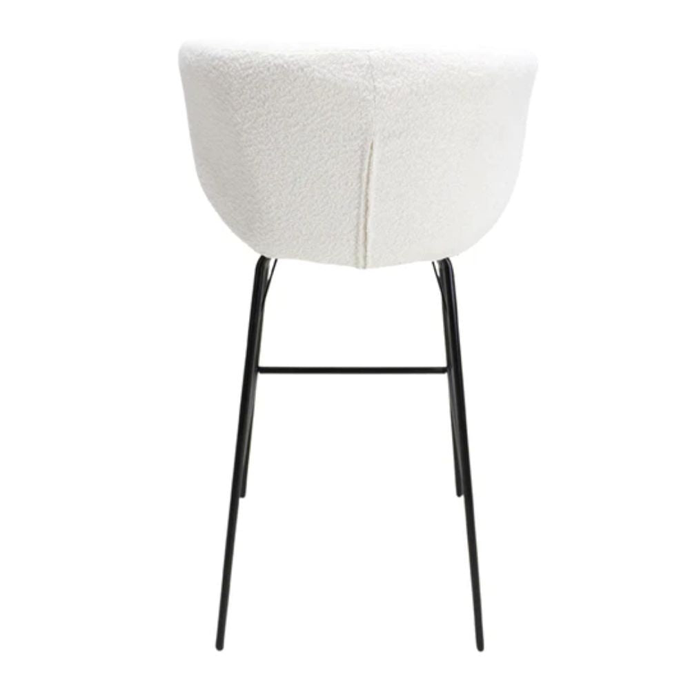 Banco alto Kingstrong Tucson con base metálica negra y asiento y respaldo tapizados de color