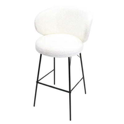 Banco alto Kingstrong Tucson con base metálica negra y asiento y respaldo tapizados de color