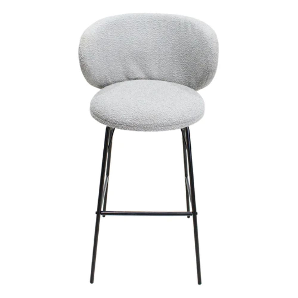 Banco alto Kingstrong Tucson con base metálica negra y asiento y respaldo tapizados de color