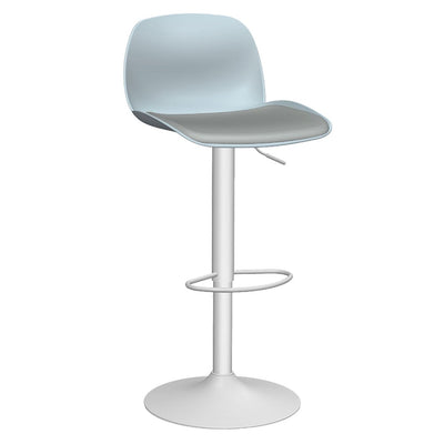 Banco alto Offiho Koln OHV-7216P con altura ajustable, base de plato redondo de acero y descansa pies.