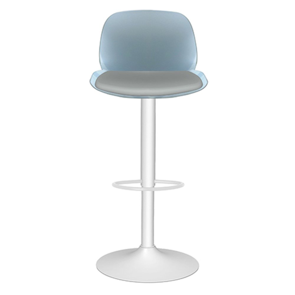 Banco alto Offiho Koln OHV-7216P con altura ajustable, base de plato redondo de acero y descansa pies.