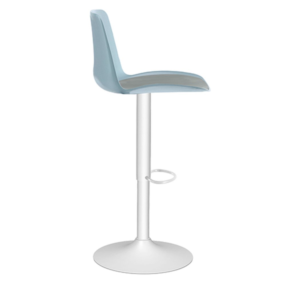 Banco alto Offiho Koln OHV-7216P con altura ajustable, base de plato redondo de acero y descansa pies.