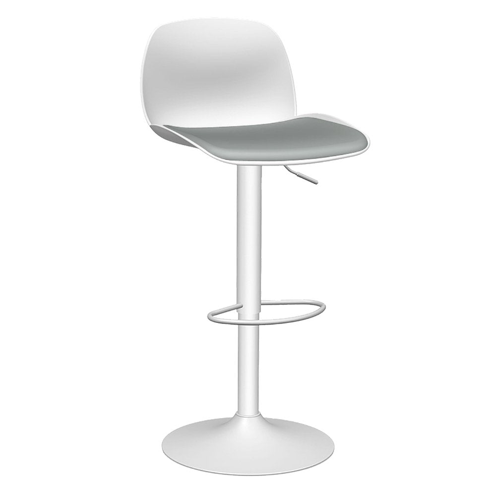 Banco alto Offiho Koln OHV-7216P con altura ajustable, base de plato redondo de acero y descansa pies.