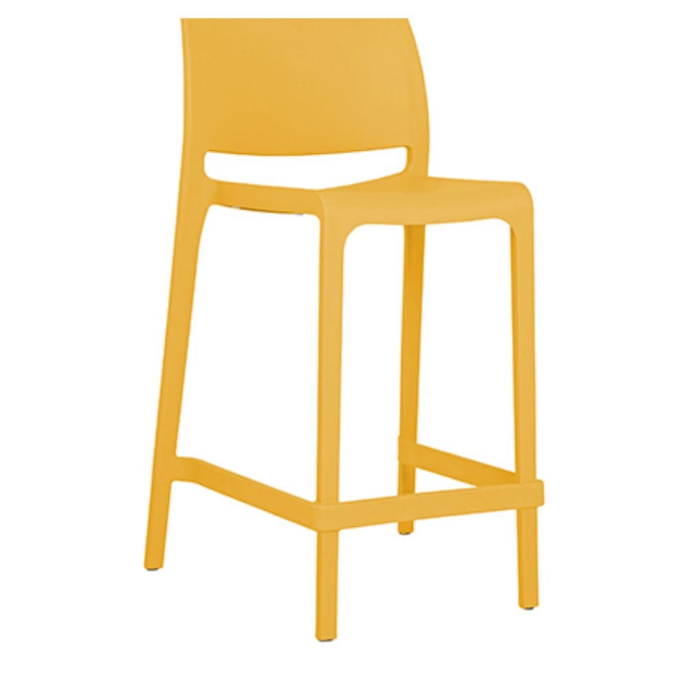 Banco bajo Offiho Sensilla OHV-7211C de polipropileno en pieza única con respaldo, en color