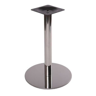 Base de acero GERSA G-3400 con acabado espejo, forma circular y perfil tubular