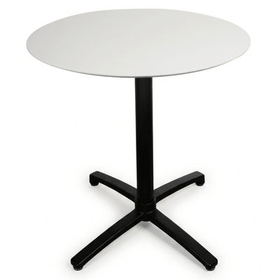 Base y cubierta redonda RESOL FALL 80 con pie de aluminio abatible y tapa HPL