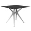 Mesa cuadrada RESOL VELA S 90x90 con tapa HPL y pie central de fibra de vidrio enlazado por barra de aluminio