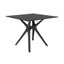 Mesa cuadrada RESOL VELA S 90x90 con tapa HPL y pie central de fibra de vidrio enlazado por barra de aluminio