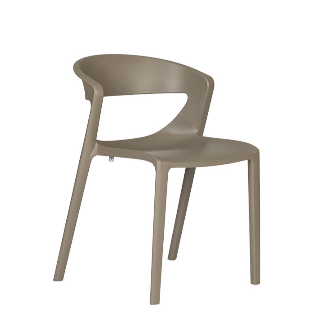 Silla comercial Bratti Kicca One monobloque de polipropileno con fibra de vidrio para cafetería