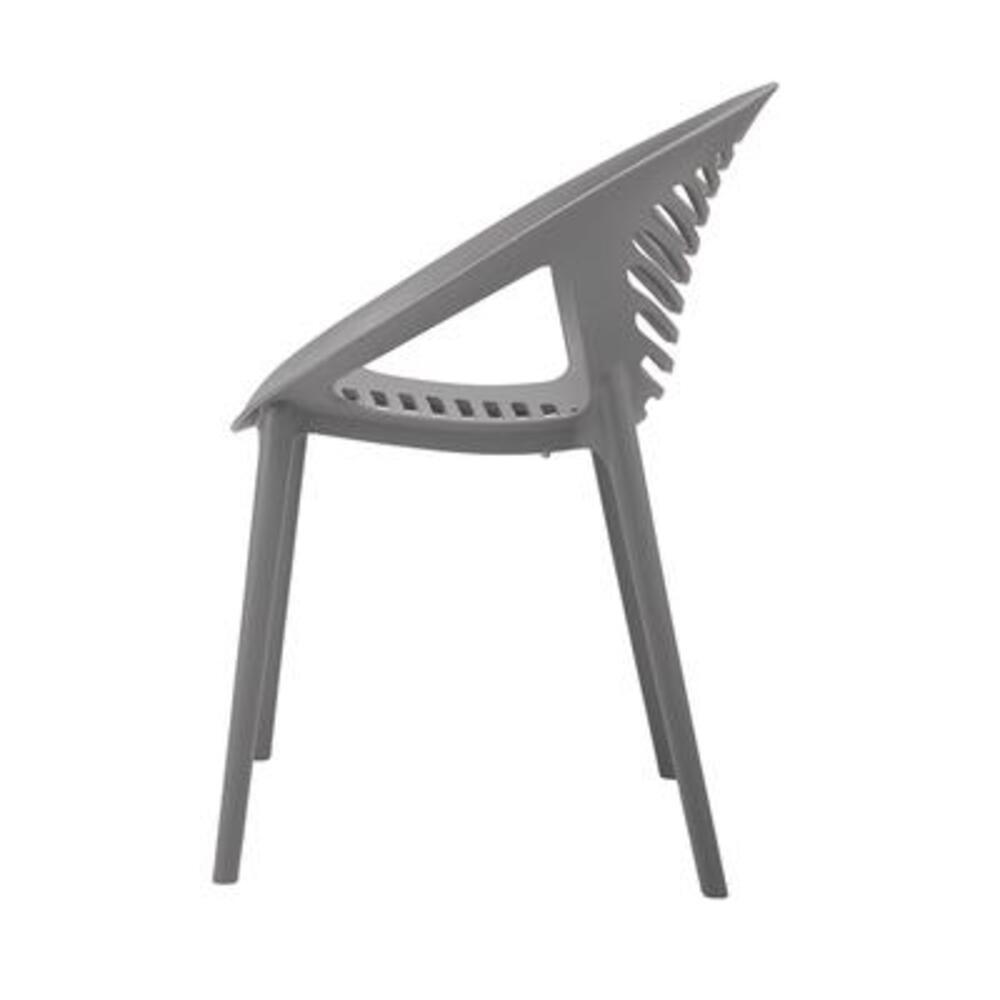 Silla comercial Techno Pixel con concha de polipropileno y respaldo alto para terraza, apilable