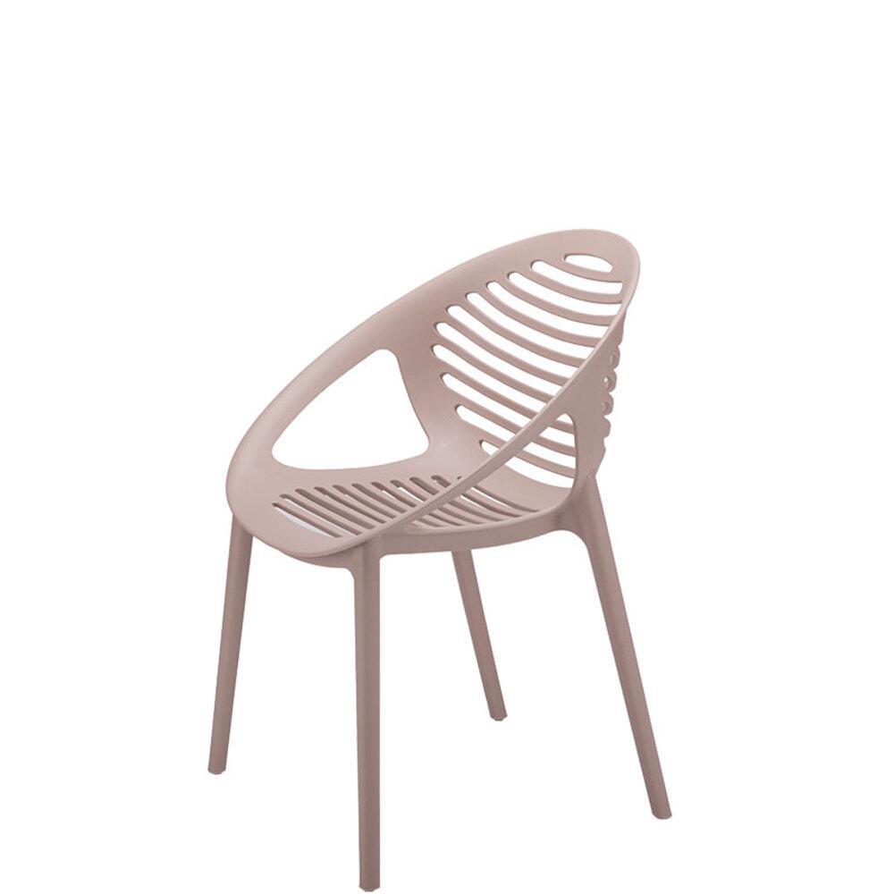 Silla comercial Techno Pixel con concha de polipropileno y respaldo alto para terraza, apilable