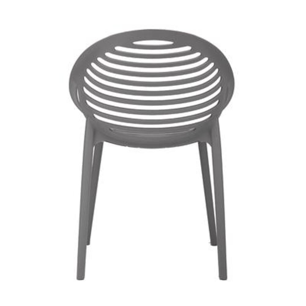 Silla comercial Techno Pixel con concha de polipropileno y respaldo alto para terraza, apilable