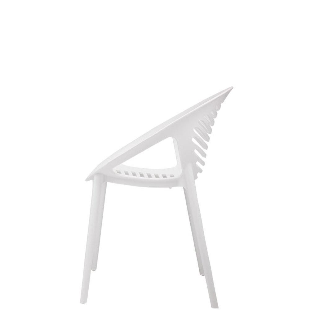 Silla comercial Techno Pixel con concha de polipropileno y respaldo alto para terraza, apilable