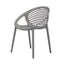 Silla comercial Techno Pixel con concha de polipropileno y respaldo alto para terraza, apilable