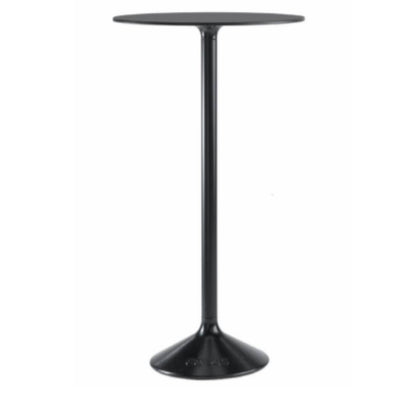 Mesa periquera redonda Colos Stato A/T-600 con base de acero y pedestal tubular alto