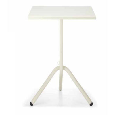 Mesa cuadrada Colos TA 1/Q-600 con estructura tubular de acero y cubierta de lámina troquelada para exterior
