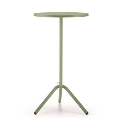 Mesa periquera redonda Colos TA 2-600 con base tubular de acero y cubierta circular troquelada