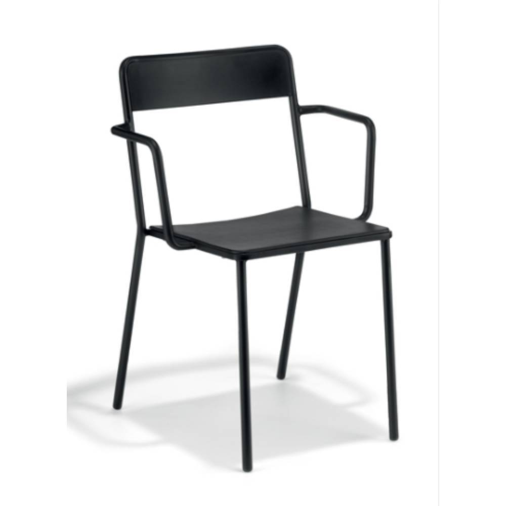 Silla comercial Colos C 1.2/1 de acero tubular galvanizado con pintura epóxica y descansabrazos