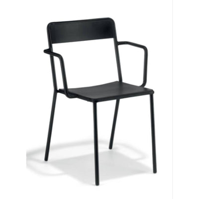Silla comercial Colos C 1.2/1 de acero tubular galvanizado con pintura epóxica y descansabrazos