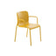 Silla comercial COLOS Momo 2 con descansabrazos, asiento de lámina de acero y estructura tubular redonda
