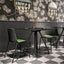 Mesa cuadrada COLOS VU B/Q con base tripie de metal y cubierta multicapa laminada HPL