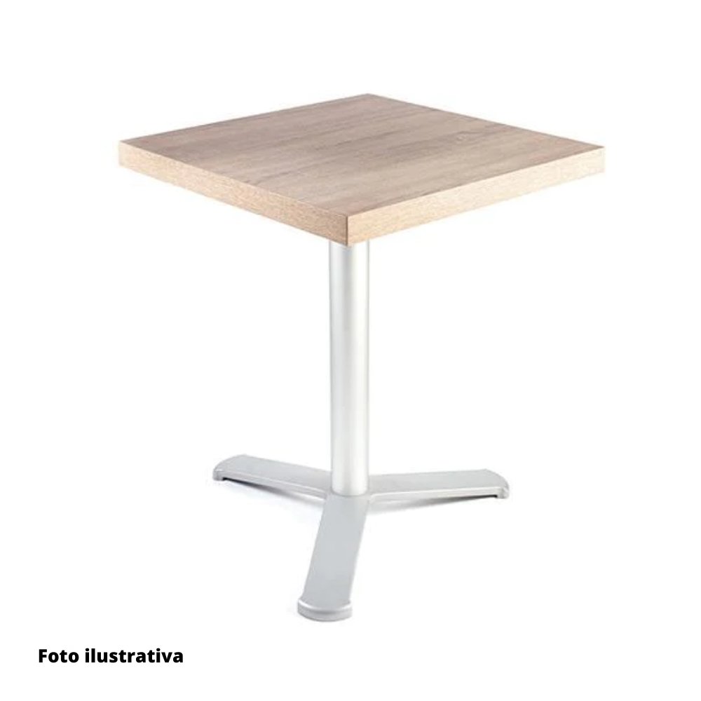 Base baja de 3 puntas LABENZE H73 con columna redonda en acero galvanizado y aluminio anodizado