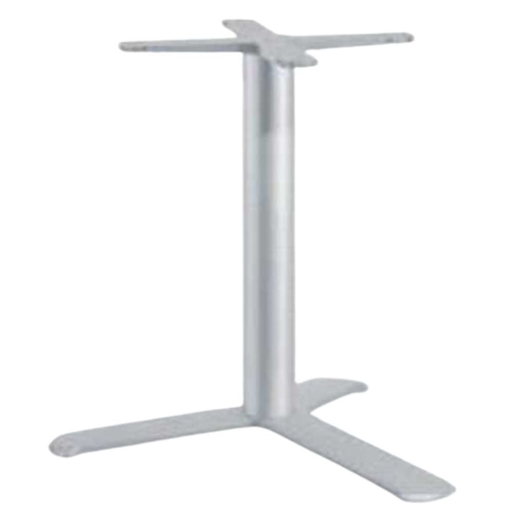 Base baja de 3 puntas LABENZE H73 con columna redonda en acero galvanizado y aluminio anodizado