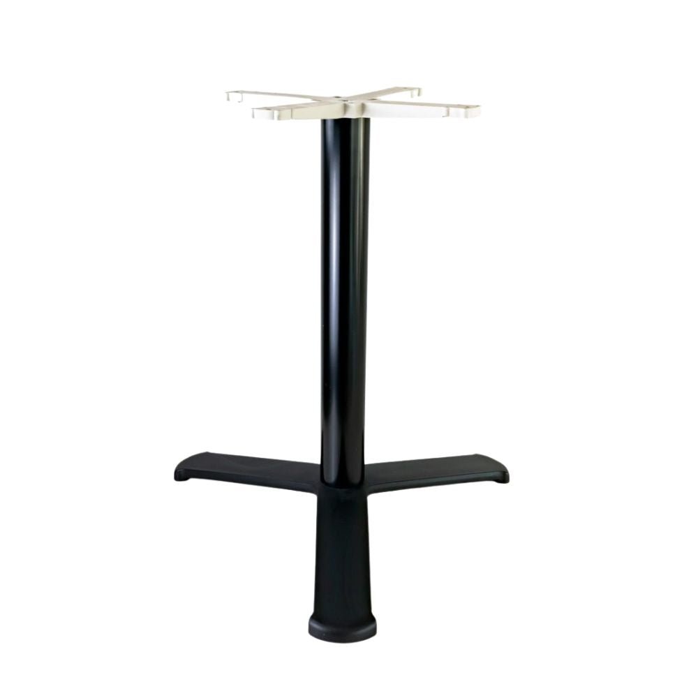 Base baja de 3 puntas LABENZE H73 con columna redonda en acero galvanizado y aluminio anodizado