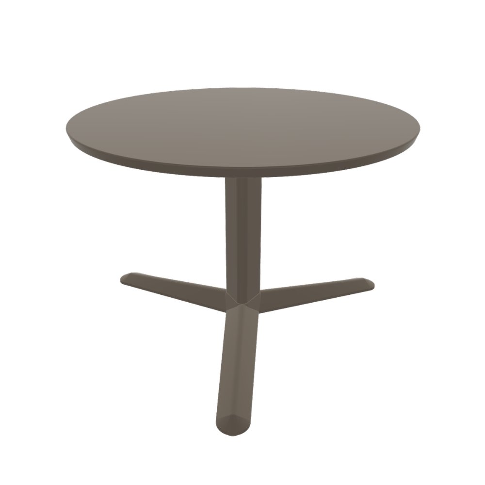 Mesa Labenze ARKET 160-08620 con cubierta circular de acero y base de aluminio de tres puntas