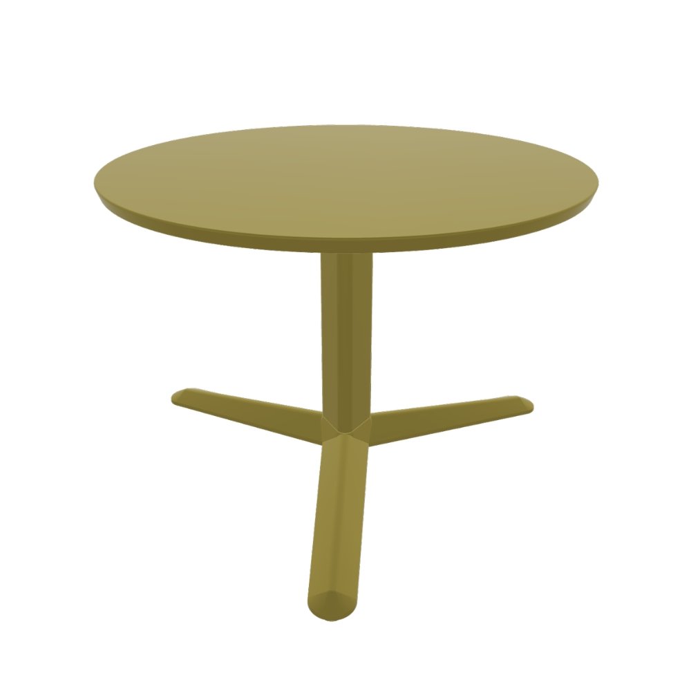 Mesa Labenze ARKET 160-08620 con cubierta circular de acero y base de aluminio de tres puntas