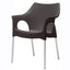 Silla comercial Labenze Ola con asiento de polipropileno y estructura de aluminio sin brazos