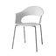 Silla comercial Labenze Lady B con scocca de tecnopolímero y estructura tubular de acero negro