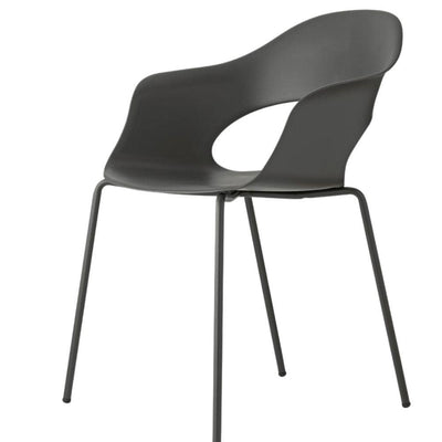 Silla comercial Labenze Lady B con scocca de tecnopolímero y estructura tubular de acero negro