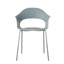 Silla Labenze Lady B con scocca en tecnopolímero y patas tubulares de acero cromo, apilable