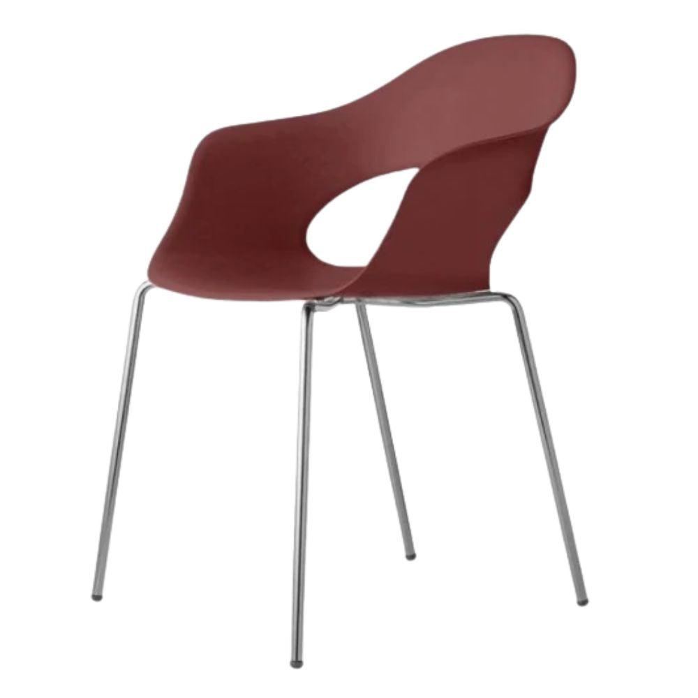 Silla Labenze Lady B con scocca en tecnopolímero y patas tubulares de acero cromo, apilable