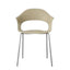 Silla Labenze Lady B con scocca en tecnopolímero y patas tubulares de acero cromo, apilable