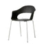 Silla Labenze Lady B con scocca en tecnopolímero y patas tubulares de acero cromo, apilable