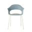 Silla Labenze Lady B 155-22130 apilable con scocca en tecnopolímero y estructura tubular de acero blanco