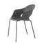 Silla Labenze Lady B con scocca antracita y estructura tubular de acero antracita, apilable