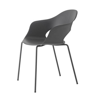 Silla Labenze Lady B con scocca antracita y estructura tubular de acero antracita, apilable