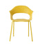 Silla comercial Labenze Lady B amarilla con estructura tubular de acero apilable